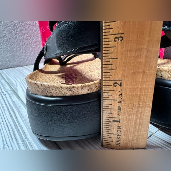 Alegria Henna slingback platform Vegan sandals cork Black EU42 women’s 11.5-12 - Picture 9 of 11